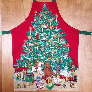 Handmade Christmas Apron Cranston VIP Fabric Sewn Pattern Embellished Painted
